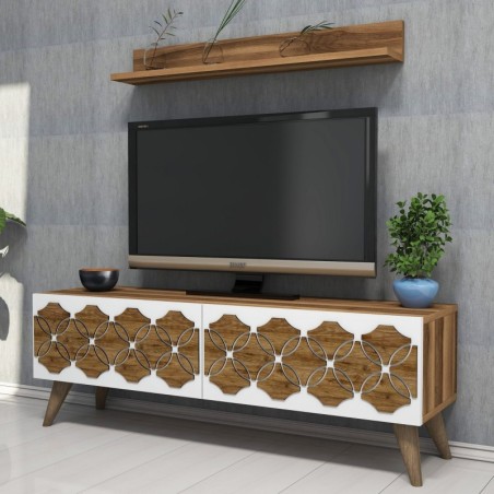 Mueble TV con estante Nisan nogal