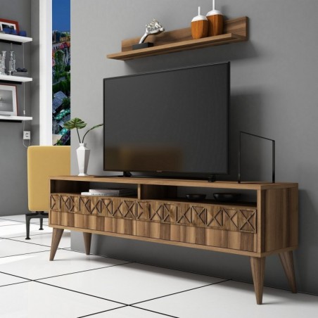 Mueble TV con estante Line nogal