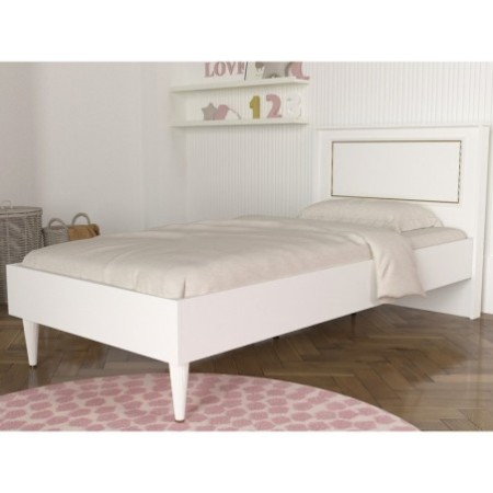 Cama individual Ravenna dorado blanco - 804TRH4004