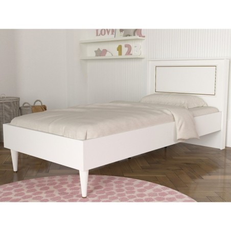 Cama individual Ravenna dorado blanco