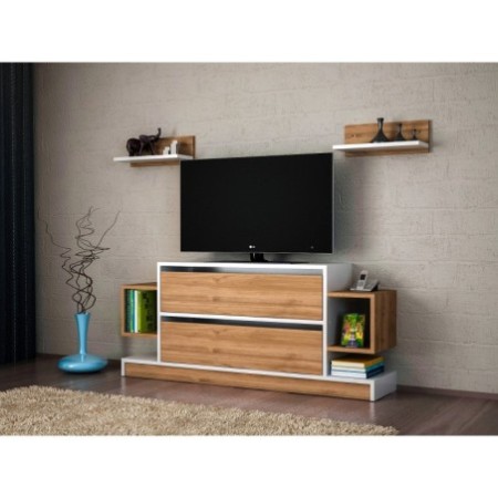 Mueble TV con estante Magic nogal blanco - 756FRN3006