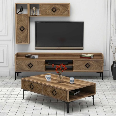 Conjunto de muebles de salón Samba nogal