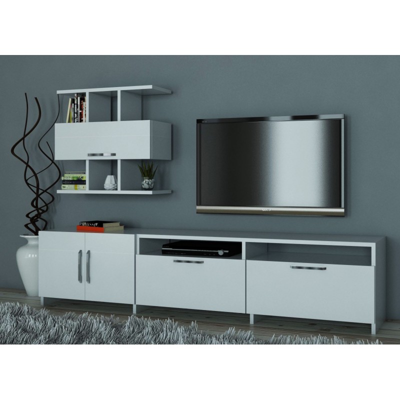 Mueble TV con estante Neva blanco - 745DCD3038