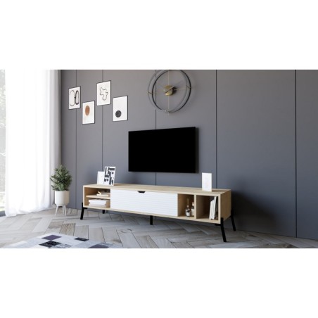 Mueble TV Ponza zafiro roble blanco - 835PUQ3080