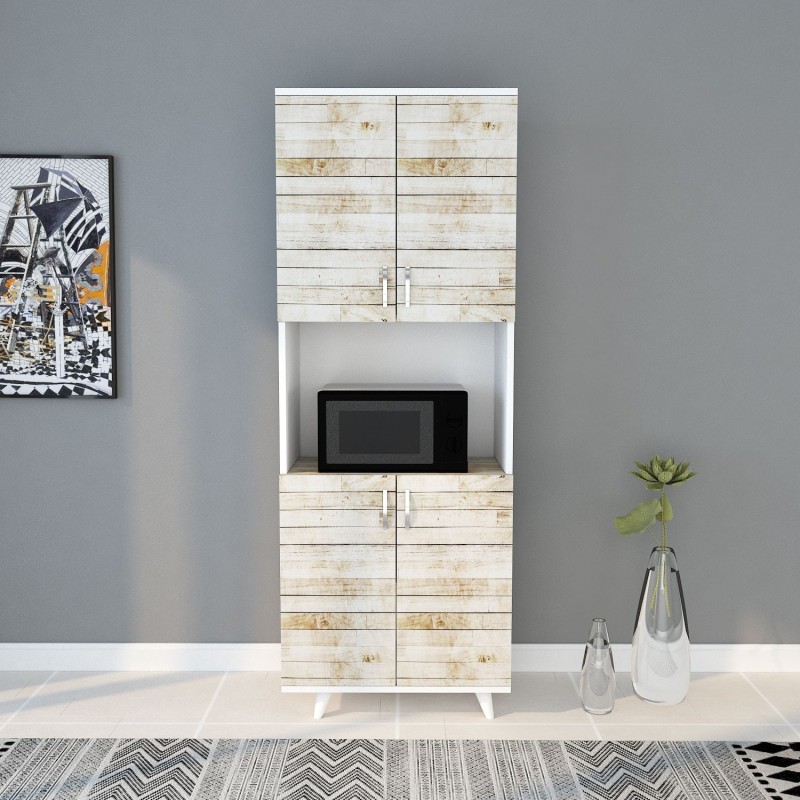 Mueble auxiliar Tasarım-L1196 roble blanco - 285LCV1196