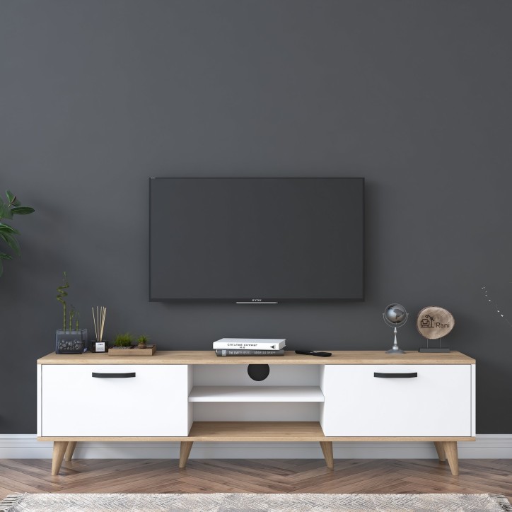 Mueble TV A5-890 nogal blanco