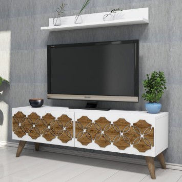 Mueble TV con estante Nisan blanco - 845HCT3042