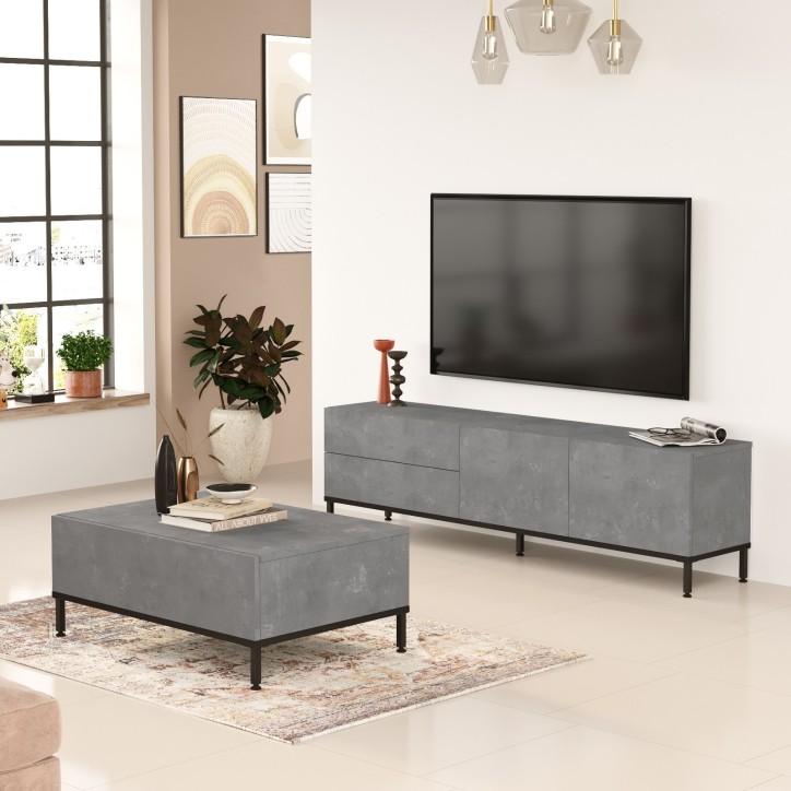 Conjunto de muebles de salón LV35-RL gris negro