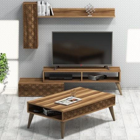 Conjunto de muebles de salón Planet nogal