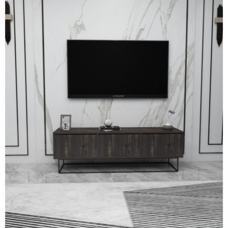 Mueble TV Kordon 140 negro marrón oscuro - 854KLN3073