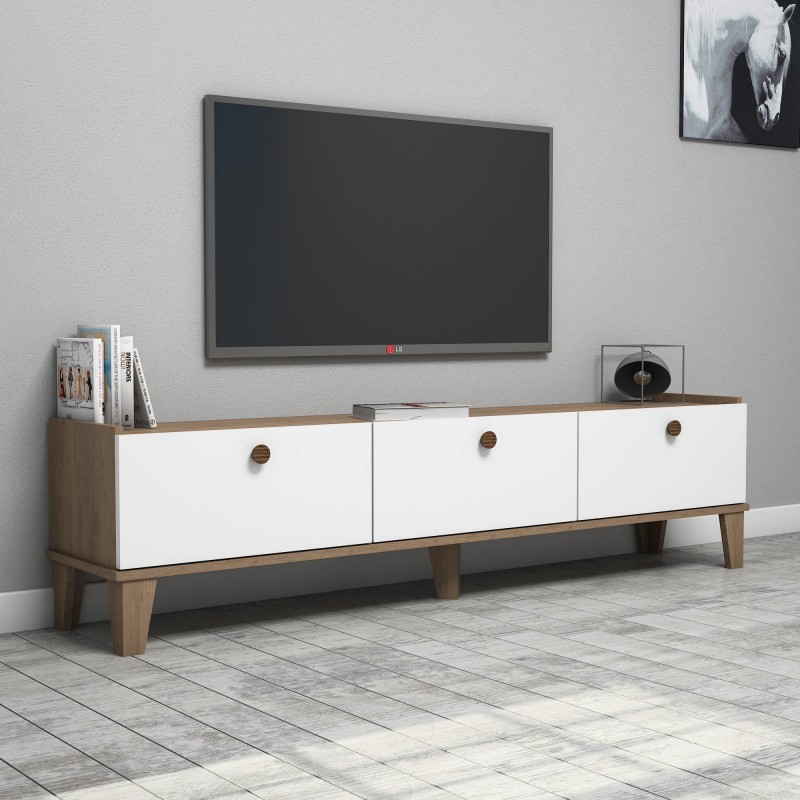 Mueble TV Sumer E3620 roble blanco - 566BMS1149