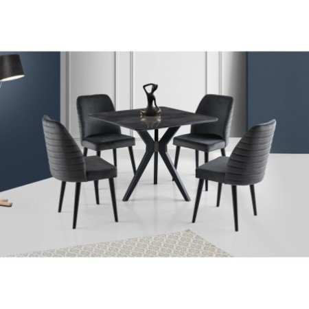 Mesa de comedor extensible Kare Ares-1471 negro - 974NMB1525