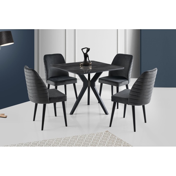 Mesa de comedor extensible Kare Ares-1471 negro