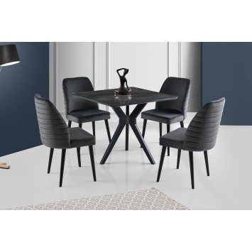 Mesa de comedor extensible Kare Ares-1471 negro - 974NMB1525