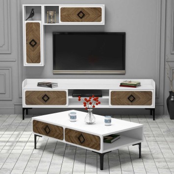 Conjunto de muebles de salón Samba nogal blanco - 845HCT5249