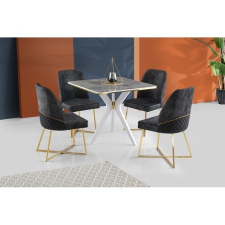 Mesa comedor Kare İkon-1432 dorado blanco gris - 974NMB1547