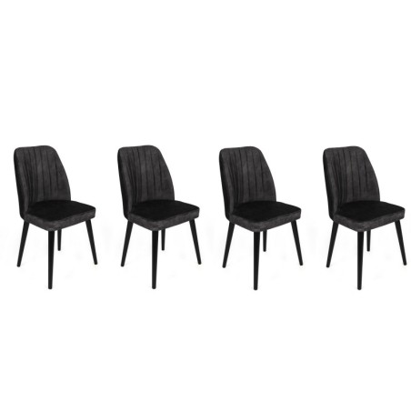 Set 4 sillas Alfa-437 V4 antracita negro