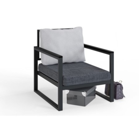 Sillón de jardín Brunno 70004 gris negro - 203DRG1104