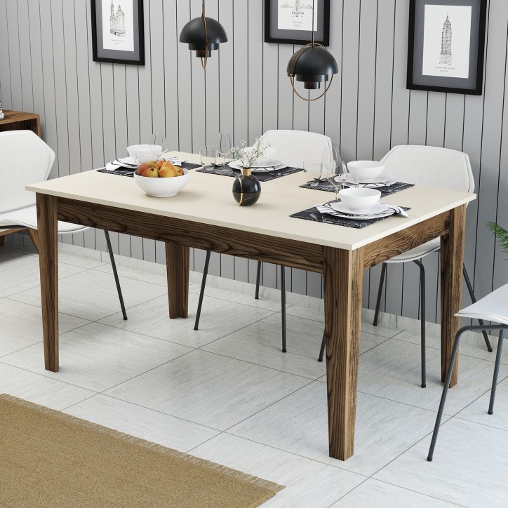 Mesa comedor Milan 517 crema nogal