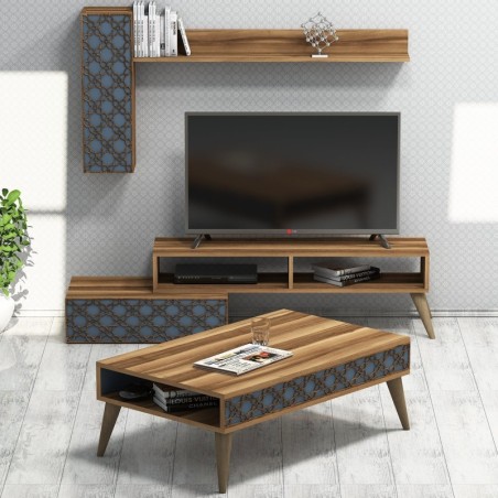 Conjunto de muebles de salón Planet calcedonia nogal