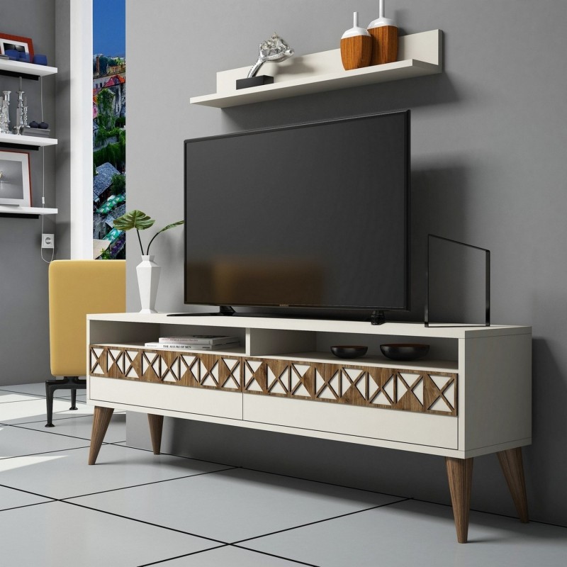 Mueble TV con estante Line crema - 845HCT3083