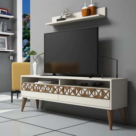 Mueble TV con estante Line crema