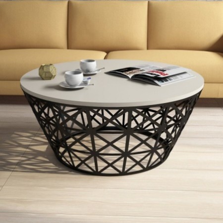 Mesa de centro Stil Metal Ferforje negro crema - 845HCT5226