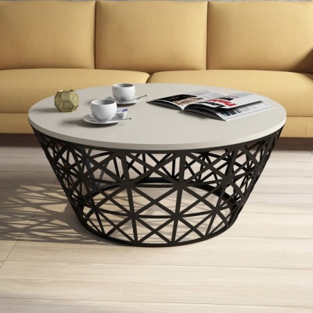 Mesa de centro Stil Metal Ferforje negro crema