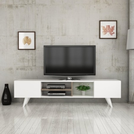 Mueble TV con estante Dore blanco