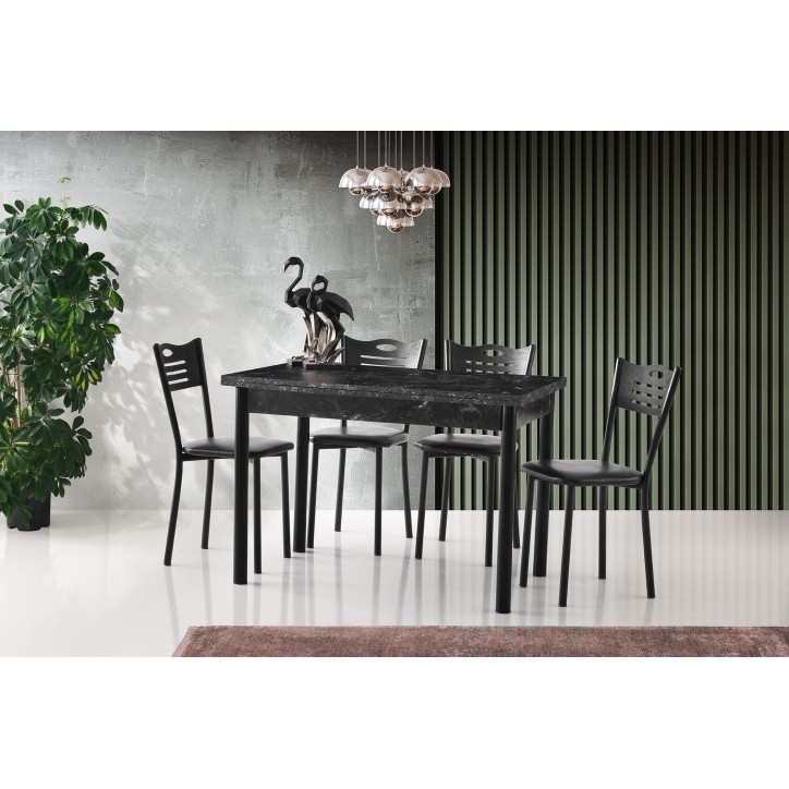 Mesa de comedor extensible Polo-1304 negro