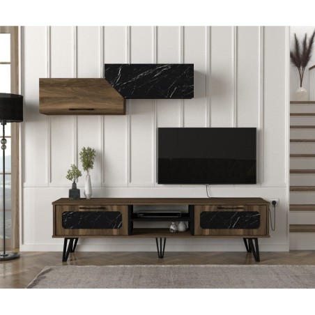 Mueble TV con estante Lampert nogal