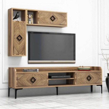 Mueble TV con estante Samba nogal - 845HCT3073