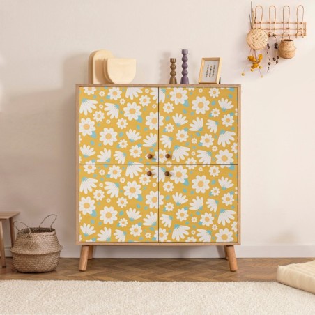 Mueble auxiliar Multilüx Posy sonomano amarillo blanco