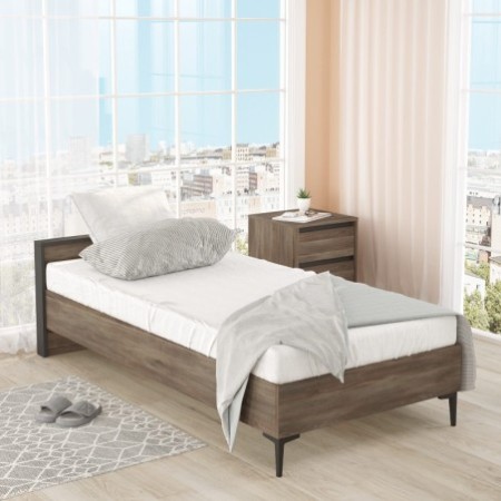 Cama individual AR5 antracita marrón - 956LCS1803