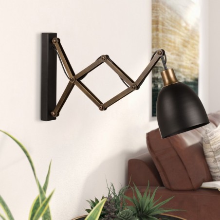 Lámpara de pared Sivani-MR-725 vintage negro metal 15x(35 - 62)x30 cm - 8681875642940