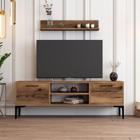 Mueble TV con estante Riga nogal