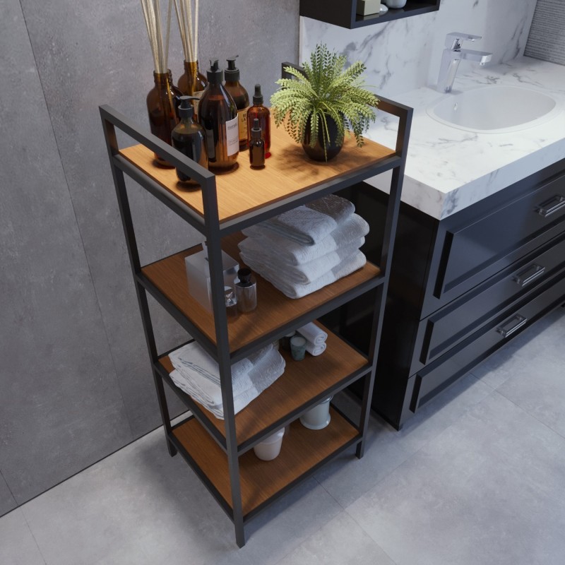 Mueble de baño Wismar L2040 negro nogal - 285LCV1264