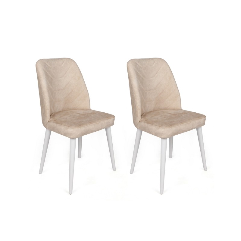 Set 2 sillas Dallas-580 V2 blanco beige - 974NMB1662