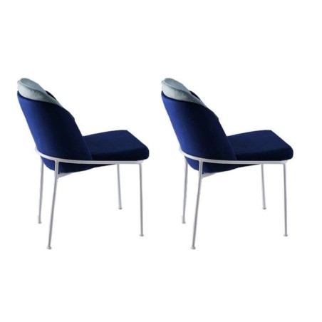 Set 2 sillas 182 V2 blanco azul oscuro - 974NMB1196
