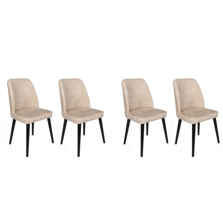 Set 4 sillas Dallas-520 V4 negro beige