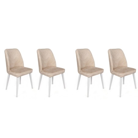 Set 4 sillas Dallas-580 V4 blanco beige - 974NMB1586