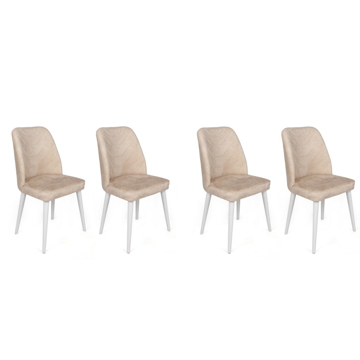 Set 4 sillas Dallas-580 V4 blanco beige