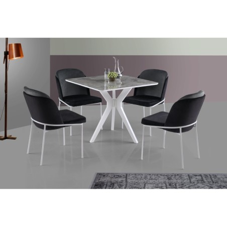 Mesa comedor Kare Ares-1472 gris blanco