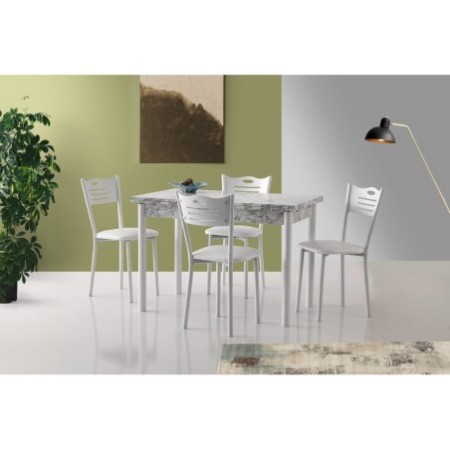 Mesa de comedor extensible Polo-1305 gris blanco - 974NMB1532