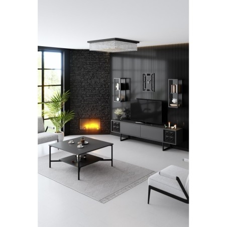 Conjunto de muebles de salón Line Set antracita negro