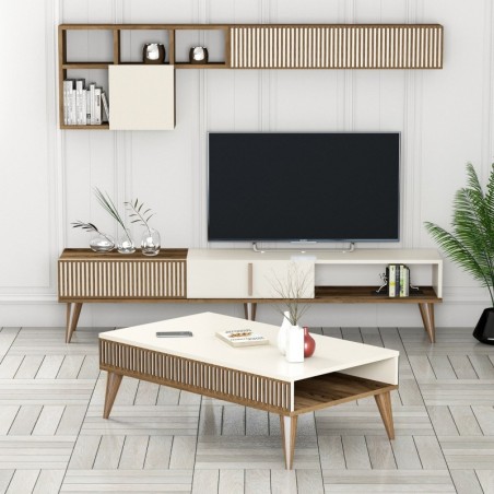 Conjunto de muebles de salón Milan 482 crema nogal