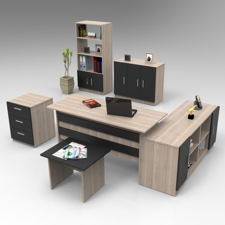 Conjunto de muebles de oficina VO17-OB roble negro