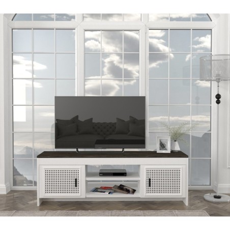 Mueble TV Done marrón oscuro blanco