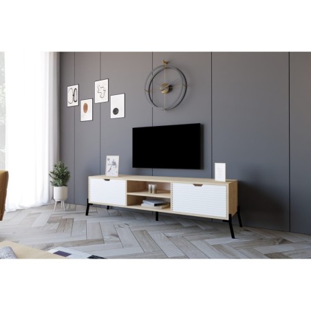 Mueble TV Nost zafiro roble blanco