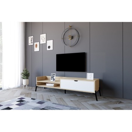 Mueble TV Trezza zafiro roble blanco